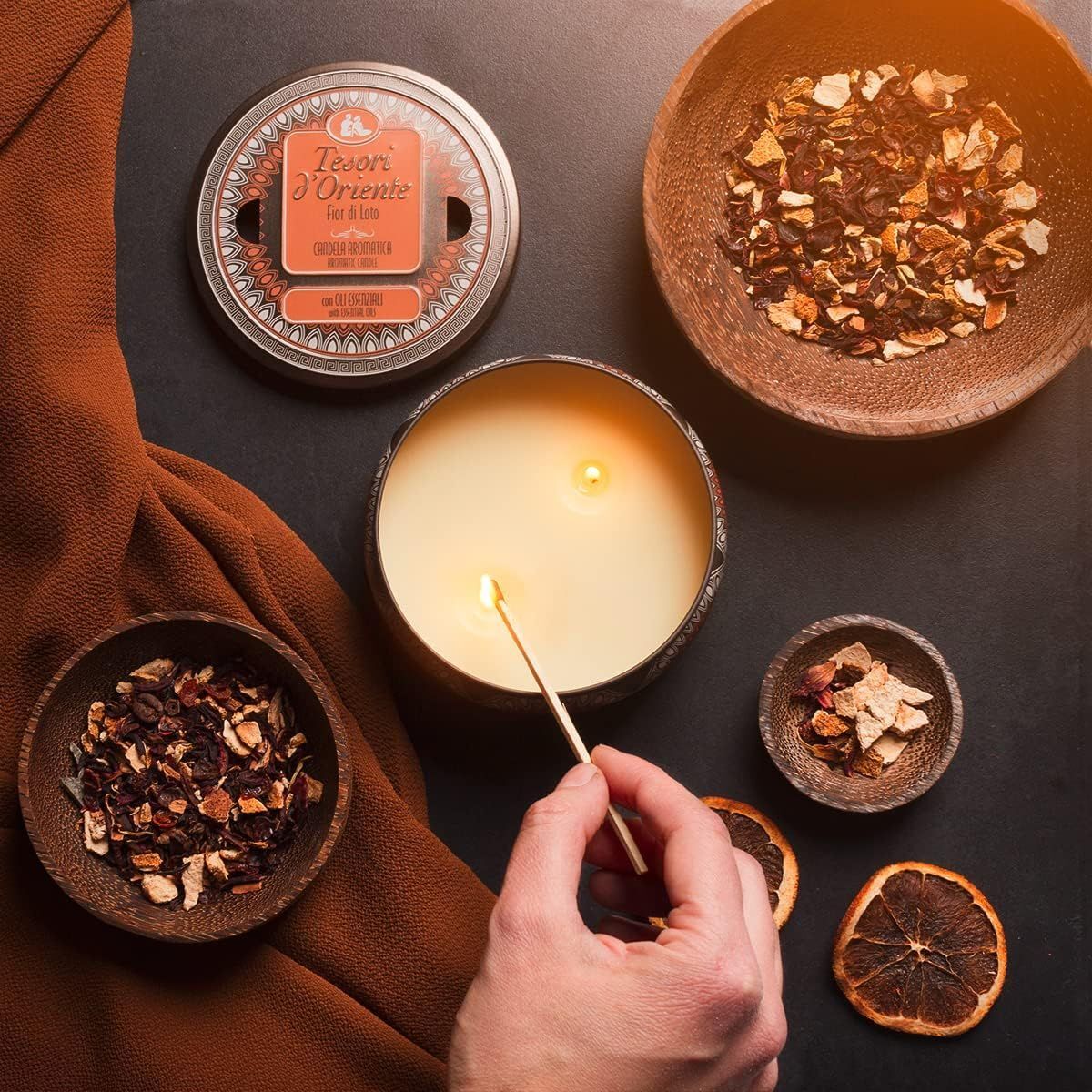 Ароматична свічка Tesori d'Oriente квітка лотоса 200гфото10