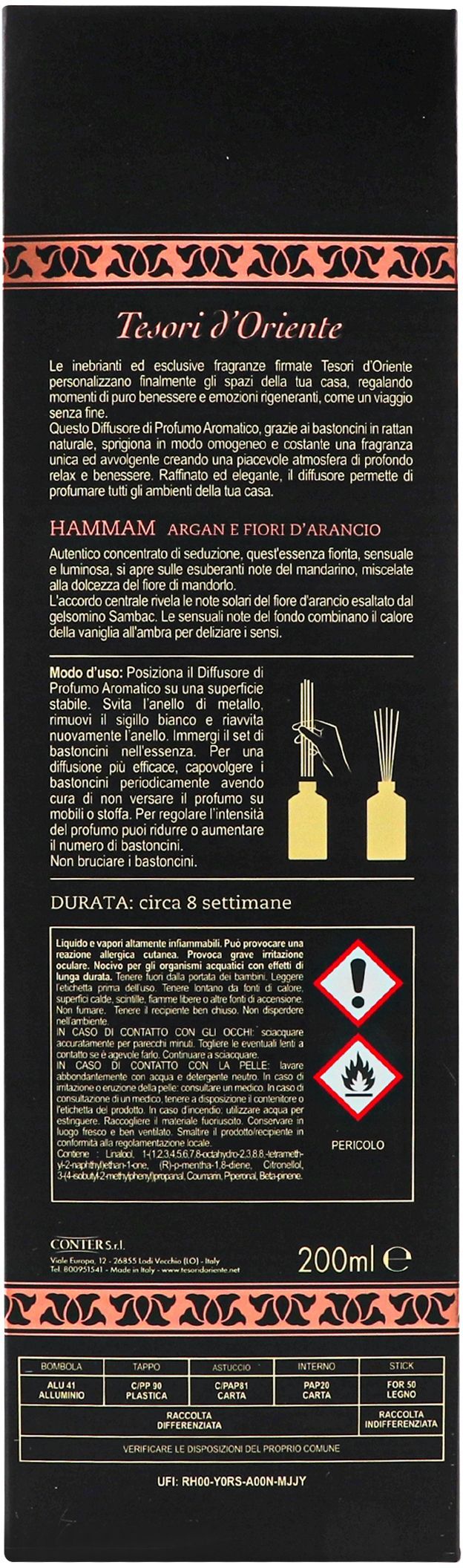 Ароматичний дифузор Tesori d'Oriente Хамам 200млфото3