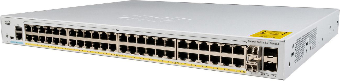 Коммутатор Cisco Catalyst 1000 48xGE, Full POE, 4x10G SFP (C1000-48FP-4X-L) фото 2