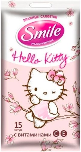 Серветки вологі Smile Hello Kitty 15штфото2