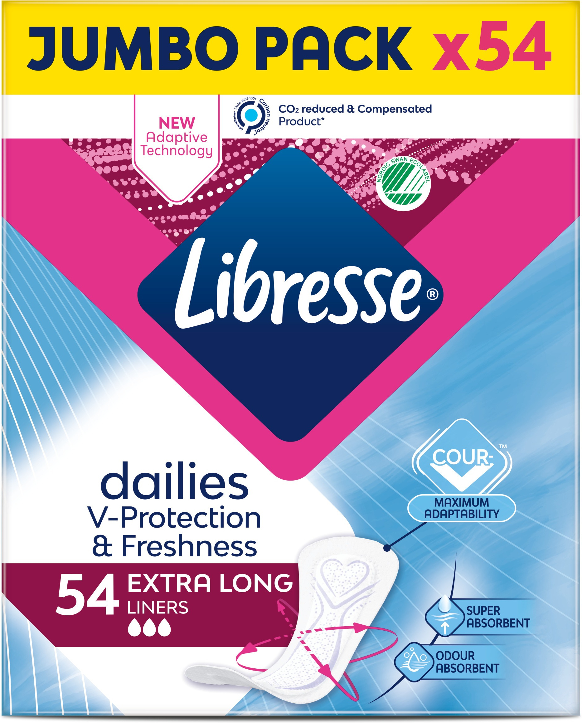 Прокладки гигиенические ежедневные Libresse Dailies Protect Fresh Extra Long 54шт фото 2