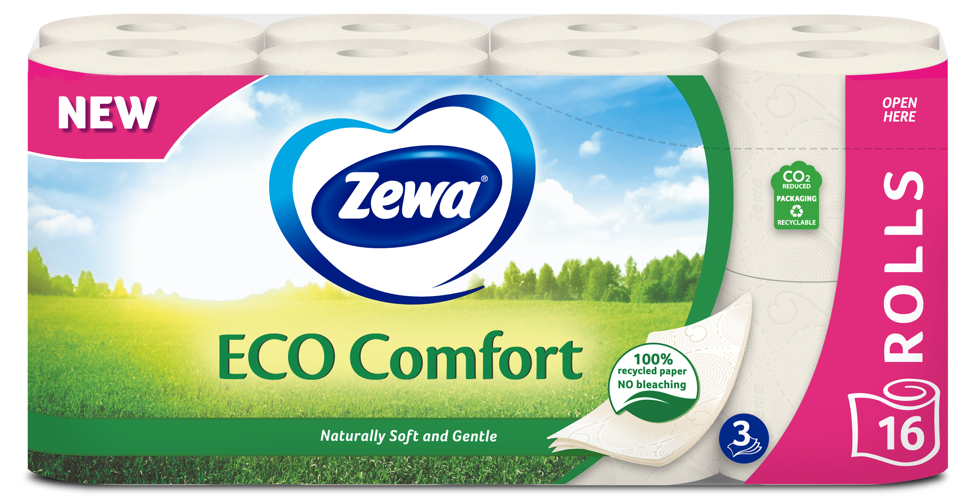 Туалетная бумага Zewa Eco Comfort 3 слоя 16шт фото 