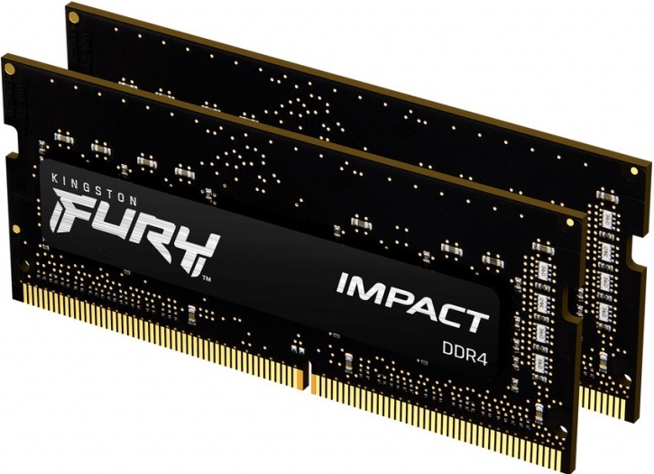 Пам'ять для ноутбуку Kingston DDR4 64GB KIT (32GBx2) 3200 FURY Impact (KF432S20IBK2/64)фото