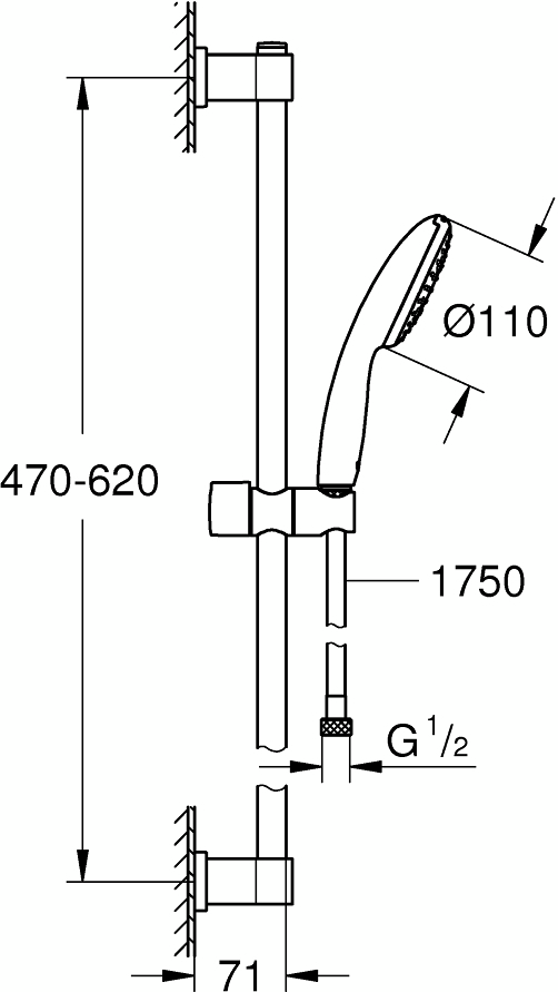 Душевый гарнитур Grohe Vitalio Start 110 (27942001) фото 2