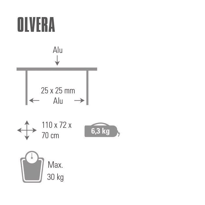 Розкладний стіл High Peak Olvera Silver (44188)фото2