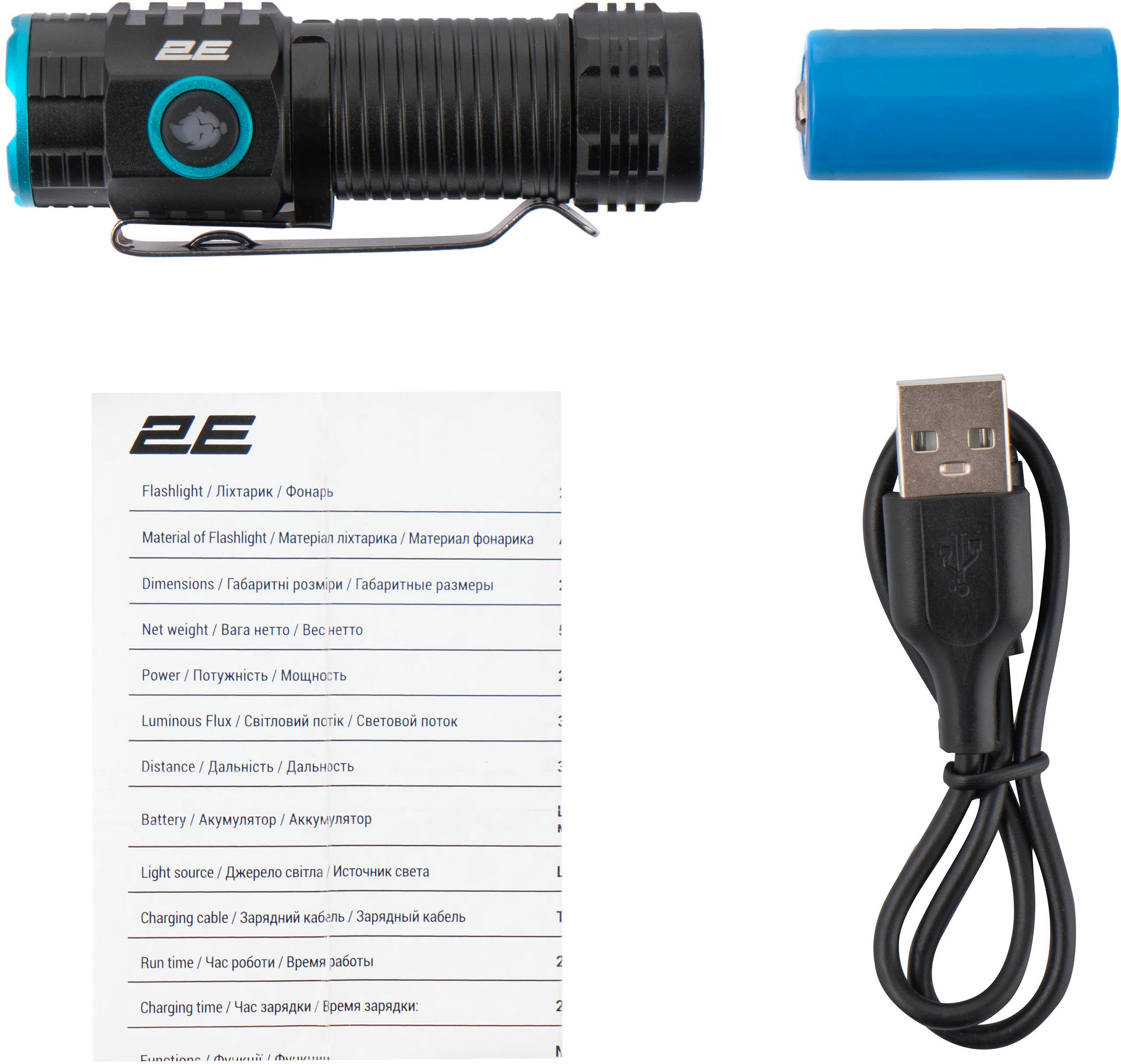 Ліхтар ручний 2E, USB-C, 600мАг, 3000лм, 20Вт (2E-PYB166BI)фото10