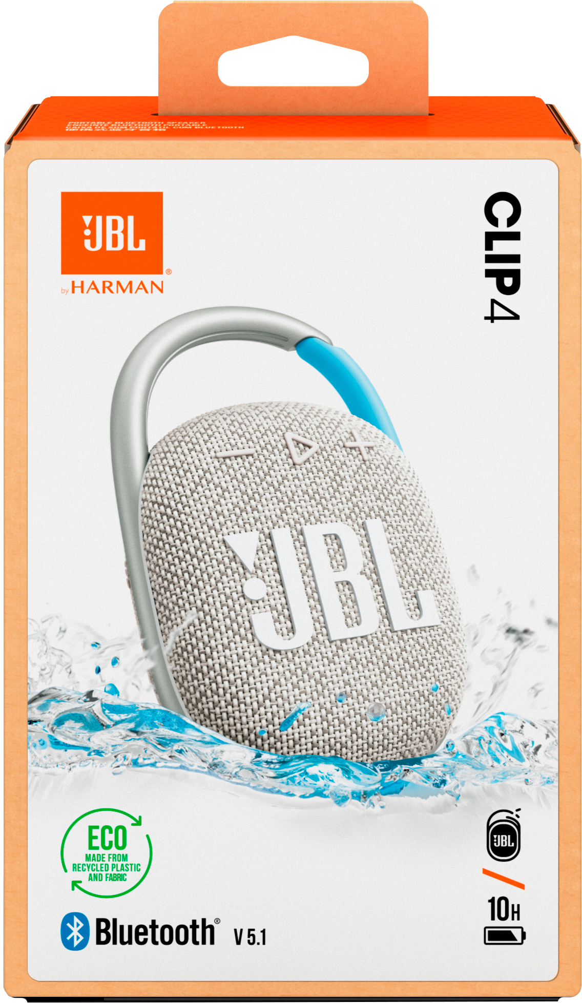 Портативная акустика JBL Clip 4 Eco White (JBLCLIP4ECOWHT) фото 10
