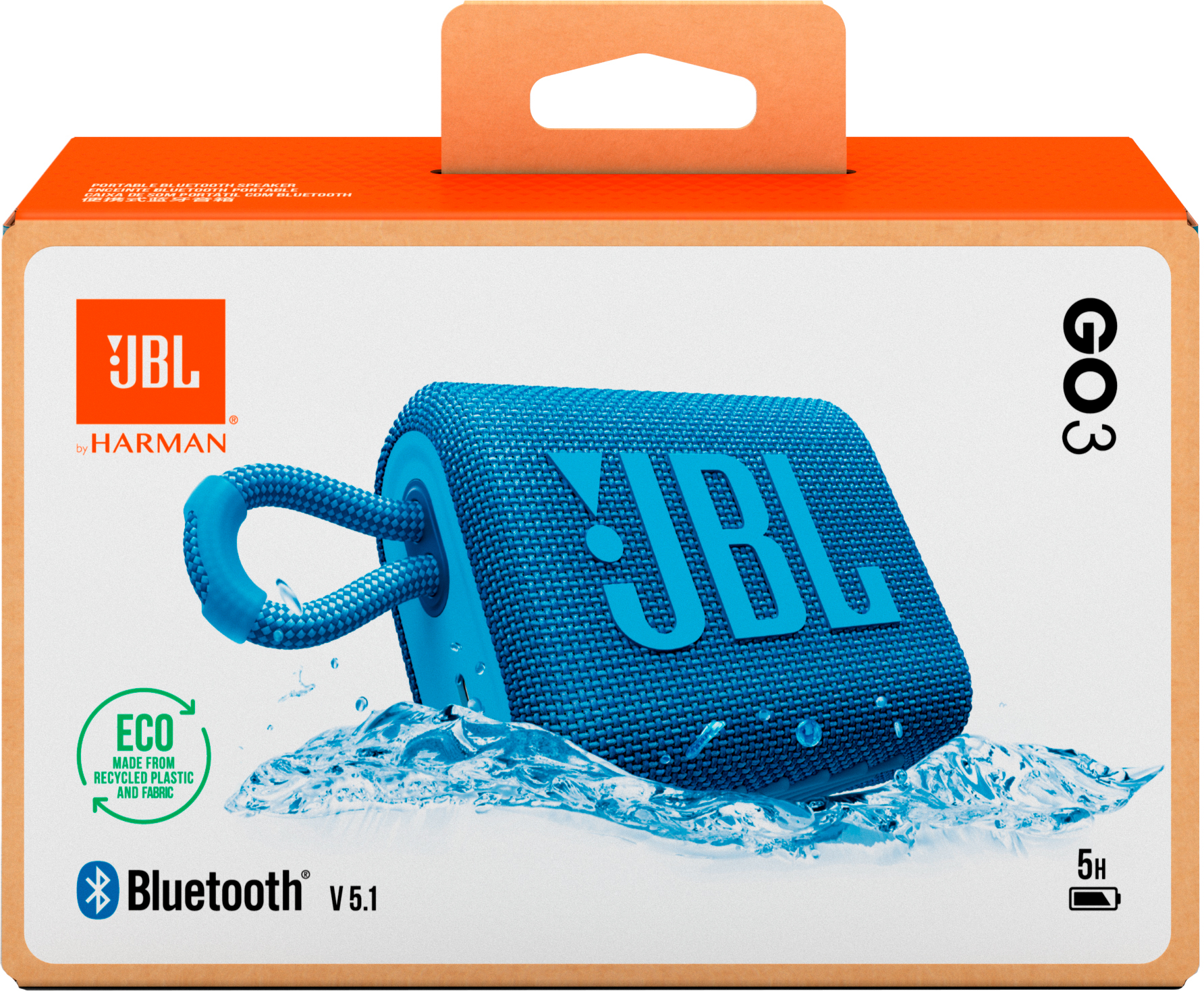 Портативная акустика JBL GO 3 Eco Blue (JBLGO3ECOBLU) фото 12