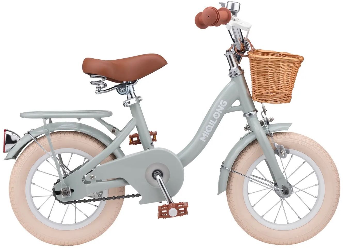 Детский велосипед Miqilong LS 12" оливковый фото 2