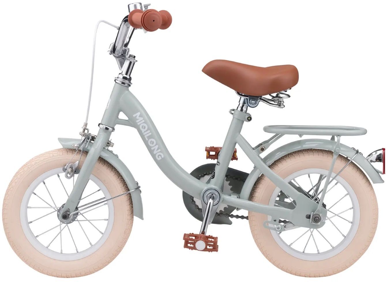 Детский велосипед Miqilong LS 12" оливковый фото 5