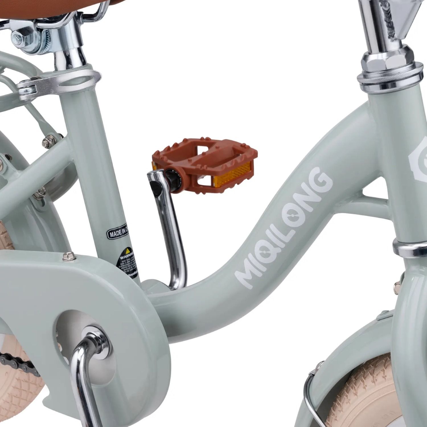 Детский велосипед Miqilong LS 12" оливковый фото 11