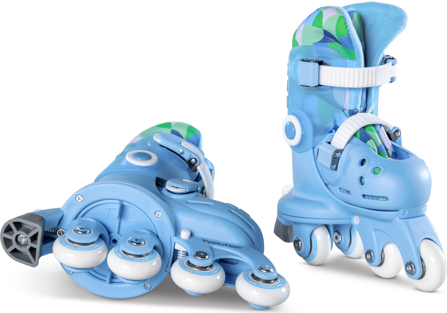 Роликовые коньки Yvolution Twista, размер 30-34, голубой фото 4