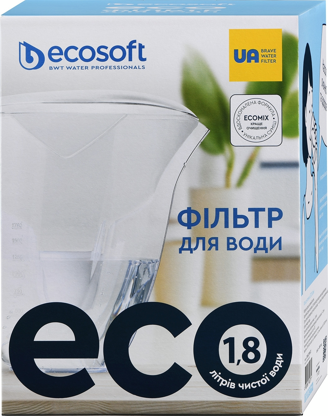 Фільтр-глечик Ecosoft Eco 3л (1.8л очищеної води), білий (FMVECOWECO)фото3