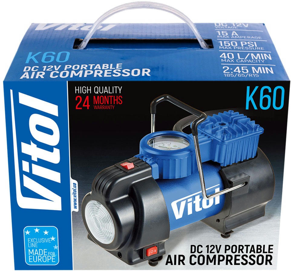 Компресор Vitol 10Атм 40л/хв прикурювач (К-60)фото9