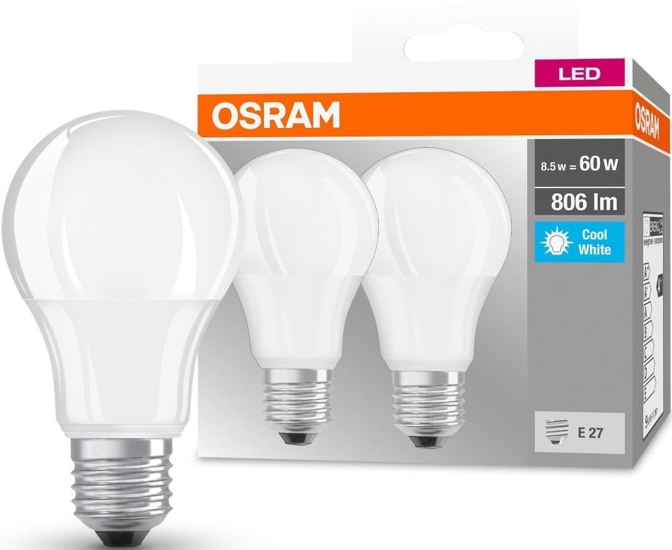Набір ламп 2шт Osram Led E27 8.5Вт 4000К 806Лм A60 (4058075152670)фото3