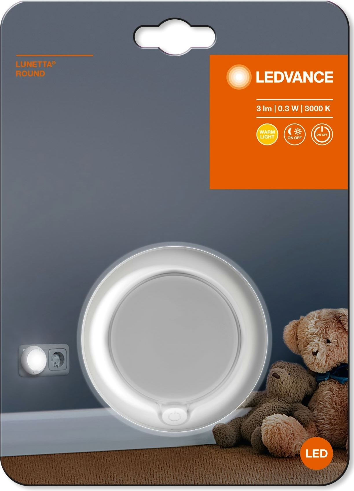 Світильник Ledvance Led 0.3Вт 3000К сутінковий датчик білий Lunetta (4058075266827)фото5