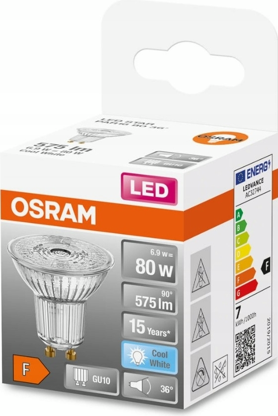 Лампа Osram Led GU10 6.9Вт 4000К 575Лм PAR16 (4058075453647)фото3
