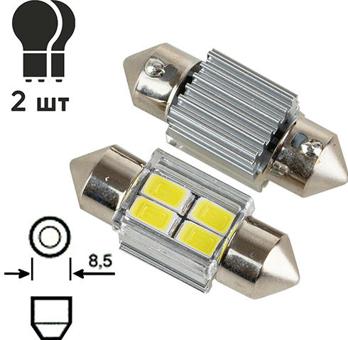 Лампа PULSO софітна LED SV8,5 T11x31mm 4SMD-5730 9-18V 130lm (LP-62031)фото3