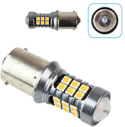 Лампа PULSO габаритная LED 1156 24+3SMD-3030 12-24V 2W 400lm Yellow (LP-54324) фото 2