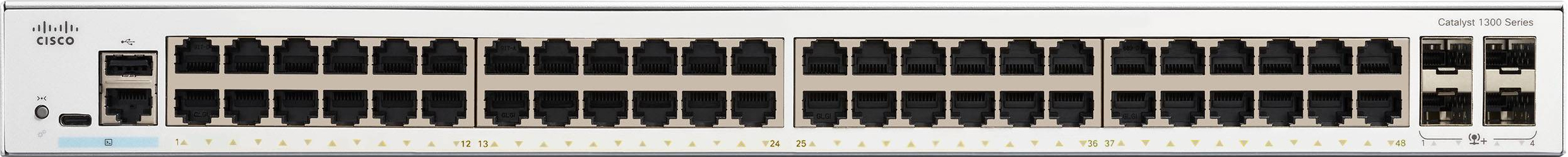 Комутатор Cisco Catalyst 1300 48xGE, 4x10G SFP+ (C1300-48T-4X)фото2