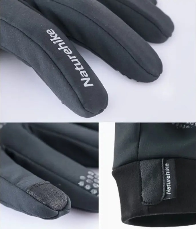 Влагозащитные перчатки Naturehike NH19S005-T, размер М, серые фото 2