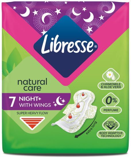 Прокладки гігієнічні Libresse Natural Care Maxi Night 7штфото2