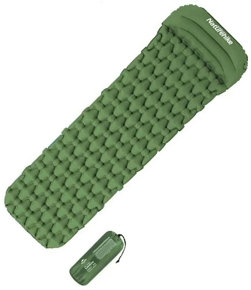 Килимок надувний з подушкою Naturehike FC-12 NH19Z003-P, 65 мм, зеленийфото2