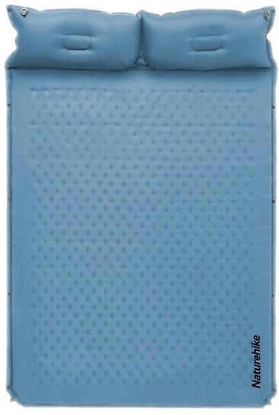 Коврик самонадувающийся двухместный с подушкой Naturehike CNH22DZ013, 30мм, голубой фото 2