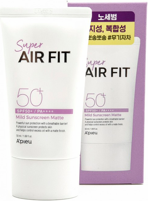 Солнцезащитный матирующий крем A'pieu Super Air Fit Mild Sunscreen Matte SPF50+ 50мл фото 2