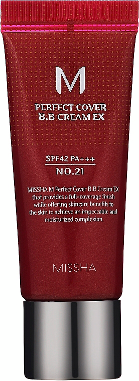 ВВ-крем для обличчя Missha M Perfect Cover ЕХ SPF42 No.21 Світло-бежевий 20млфото2
