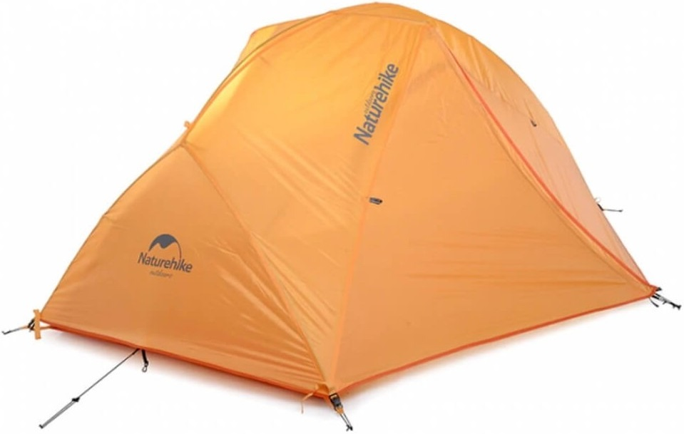 Палатка сверхлегкая двухместная с футпринтом Naturehike Star-River 2 Updated NH17T012-T, 210T, оранжевая фото 3