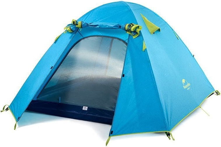 Палатка трехместная Naturehike P-Series NH18Z033-P 210T/65D, голубой фото 2