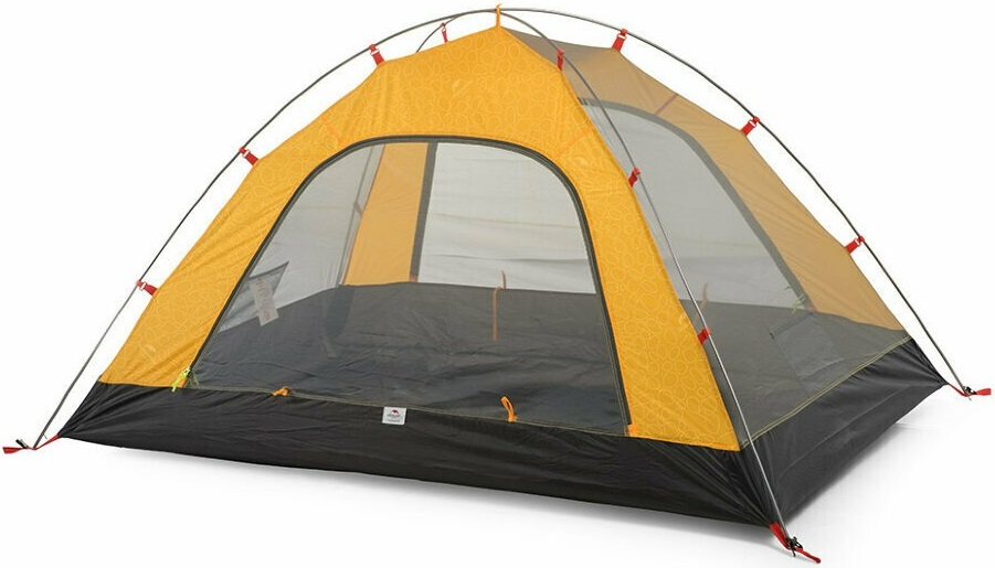 Палатка трехместная Naturehike P-Series NH18Z033-P, 210T/65D, оранжевая фото 2