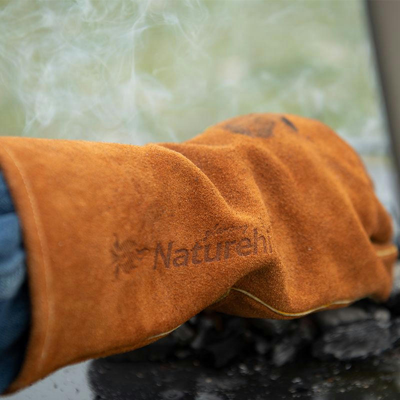 Перчатки огнестойкие кожаные Naturehike NH20FS042, размер M, коричневые фото 3