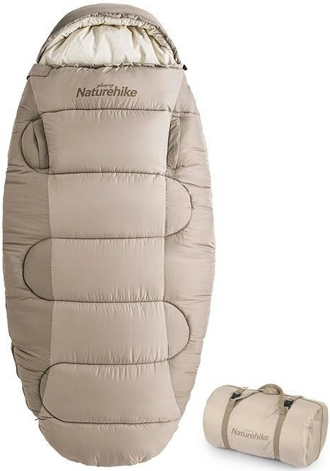 Спальный мешок овальный Naturehike PS300 NH20MSD03, бежевый фото 2