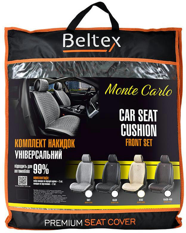 Набор чехлов Beltex Monte Carlo для передних сидений Черный (BX81160) фото 6