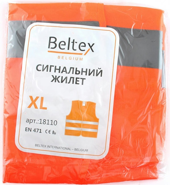 Жилет сигнальний Beltex Помаранчевий XL (BX18110)фото2
