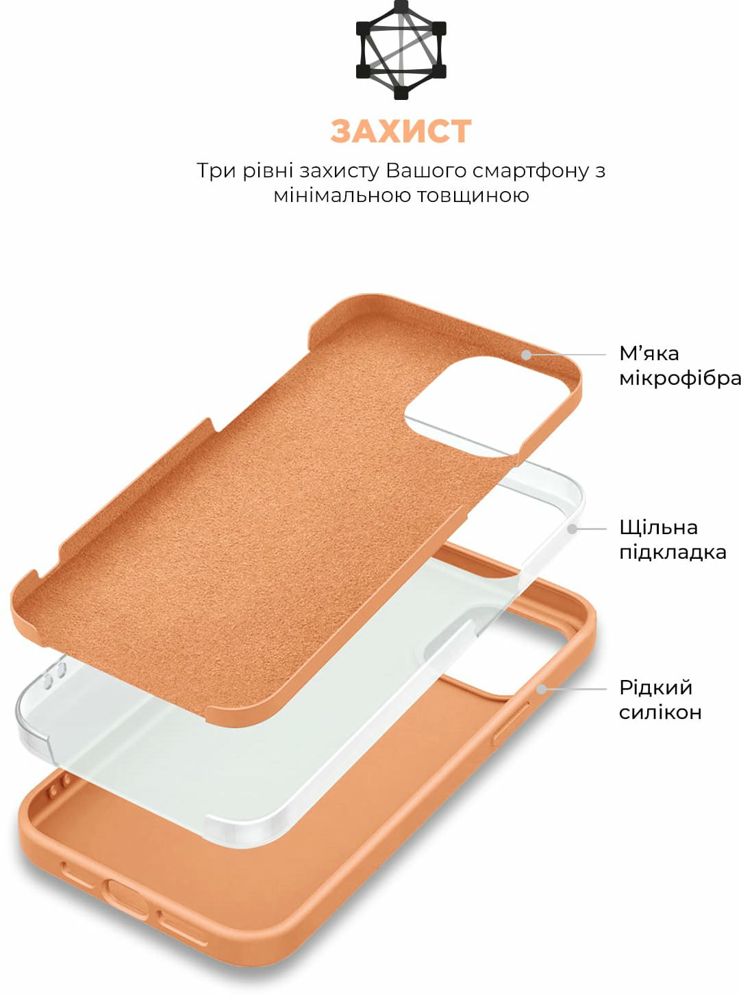 Чехол ArmorStandart ICON2 Case для Apple iPhone 15 Pro Orange Sorbet (ARM70526) фото 6