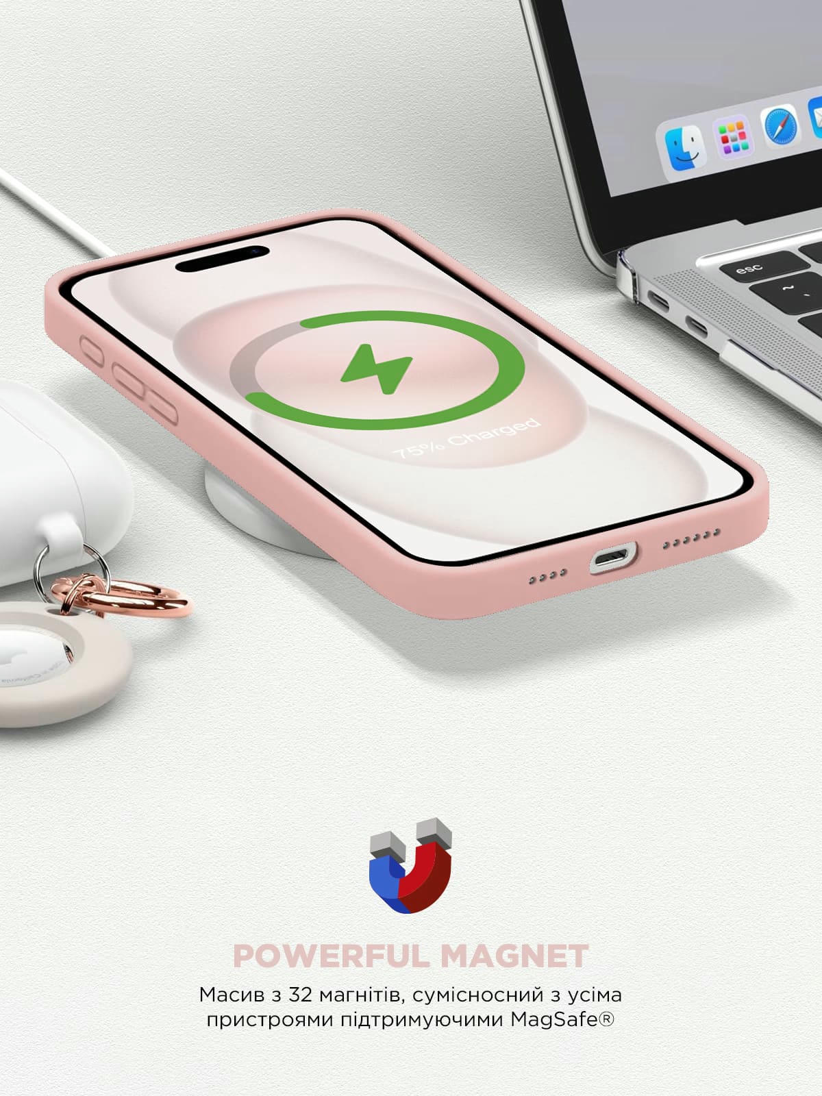 Чохол ArmorStandart ICON2 MagSafe для Apple iPhone 15 Light Pink (ARM72733)фото9