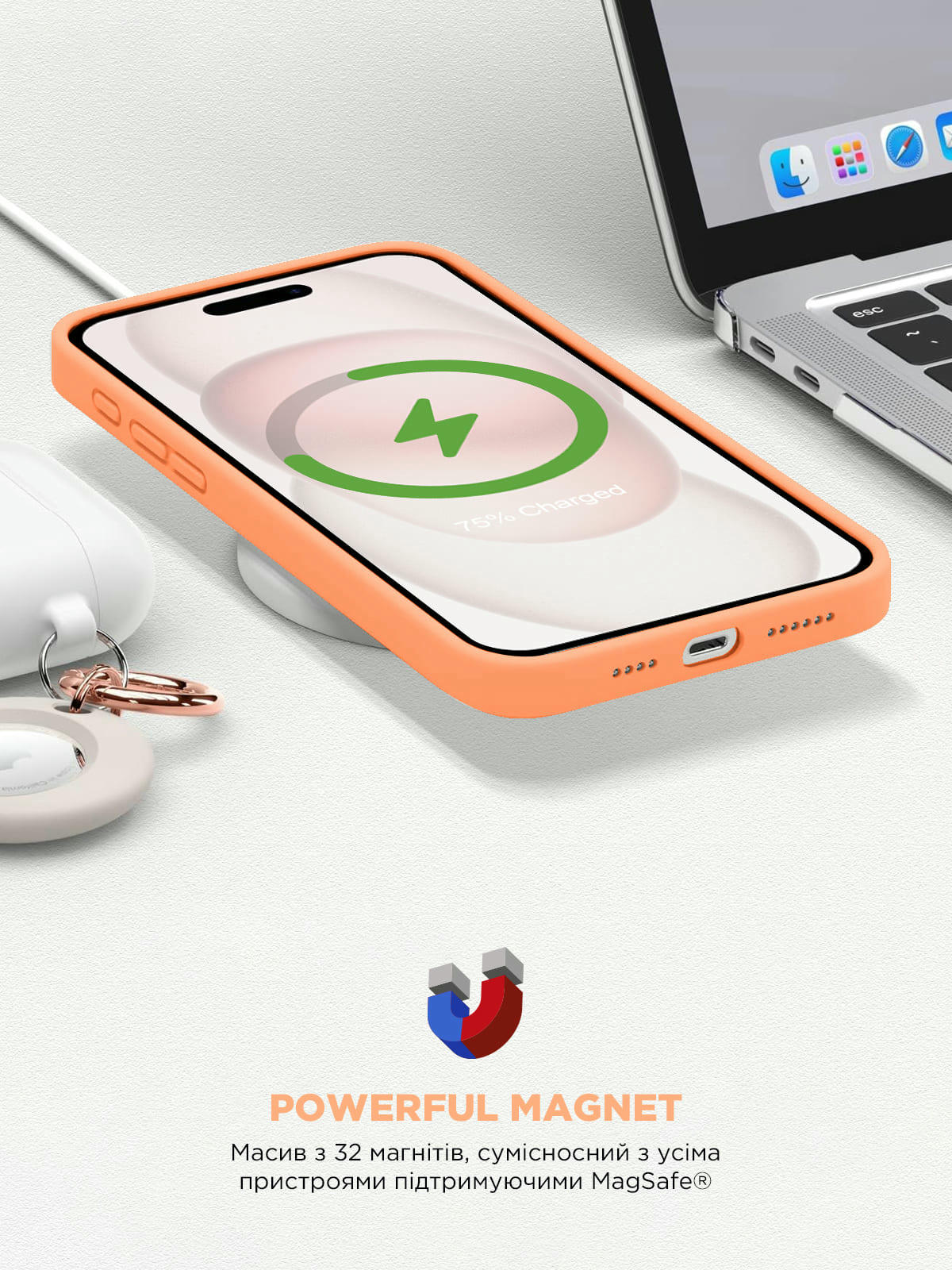 Чохол ArmorStandart ICON2 MagSafe для Apple iPhone 15 Orange Sorbet (ARM72734)фото9