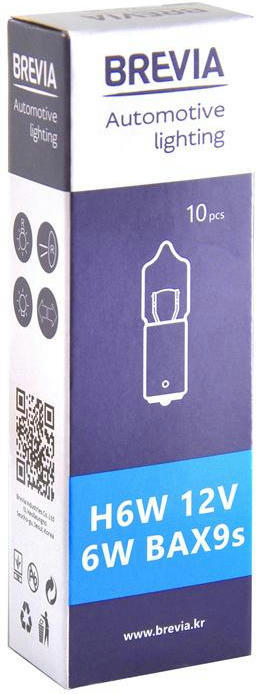 Лампа Brevia накаливания H6W 12V 6W BA9s CP (12332C) фото