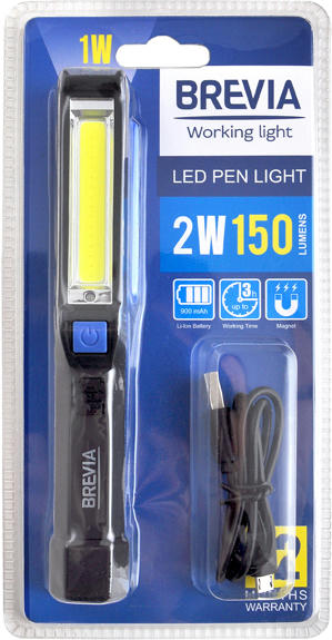 Ліхтар інспекційний Brevia LED Pen Light 2W COB+1W LED 150lm 900mAh+microUSB (11220)фото3