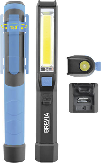 Ліхтар інспекційний Brevia LED Pen Light 2W COB+1W LED 150lm 900mAh+microUSB (11220)фото2