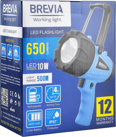 Фонарь инспекционный Brevia 500М 10W LED 650lm 4400mAh+microUSB (11600) фото 3