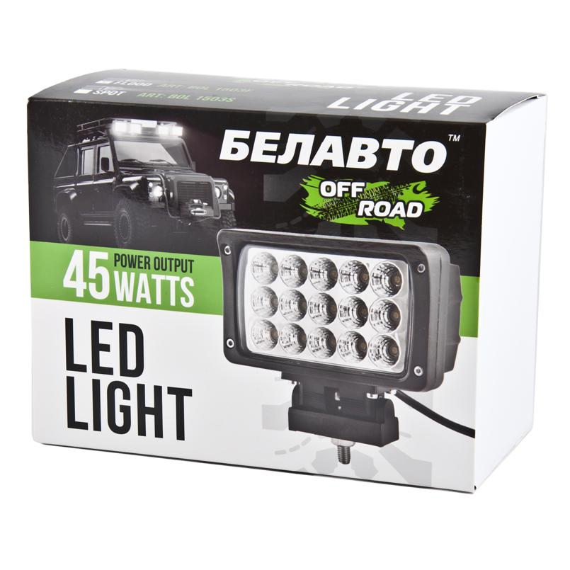 Фара рабочего света Belauto Off Road светодиодная Epistar Spot LED 15*3W (BOL1503S) фото 2