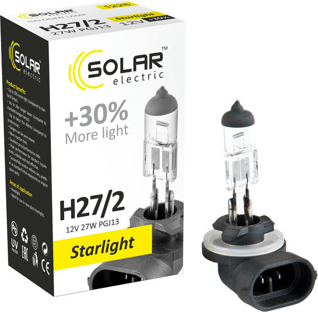 Лампа Solar галогеновая H27/2 12V 27W PGJ13 Starlight +30% (1228) фото 2