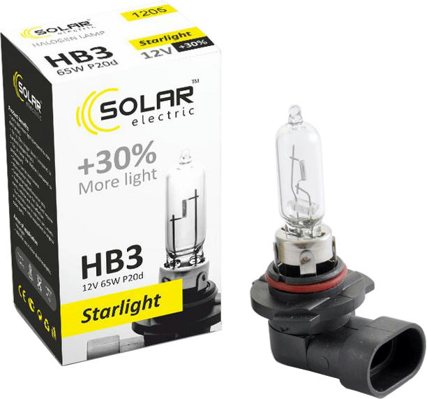 Лампа Solar галогенова HB3 12V 65W P20d Starlight +30% (1205)фото2