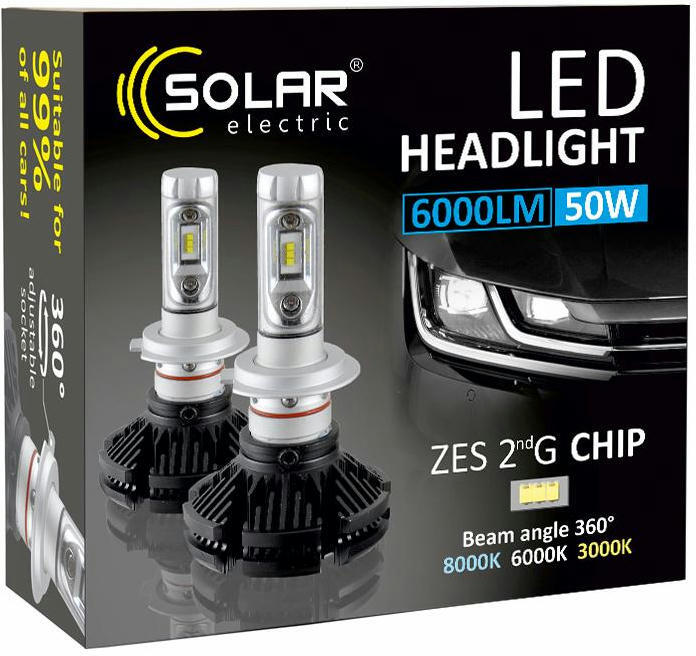 Лампа Solar LED H7 12/24V 6000Lm 50W ZES (8807)фото4