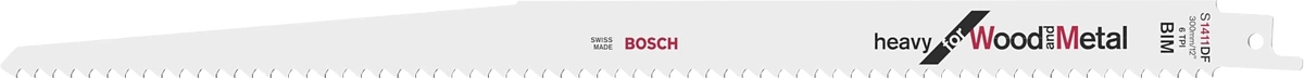 Полотно пилкове для шабельної пили Bosch для дерева та металу, S 1411 DF, 6TPI, 5шт (2.608.654.763)фото2