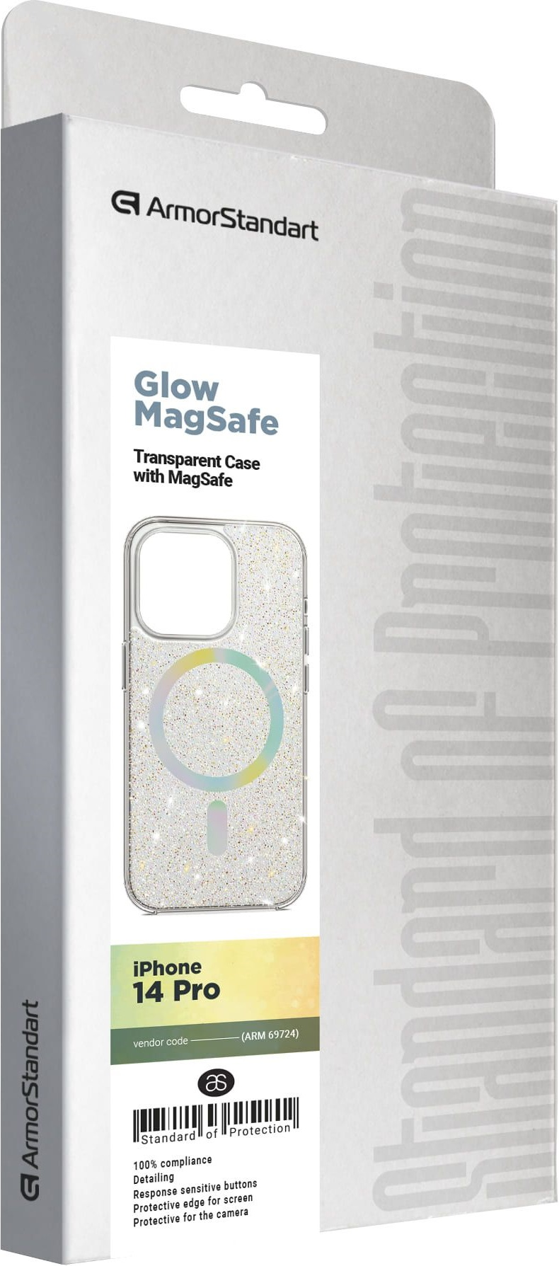 Чехол ArmorStandart Glow Magsafe для Apple iPhone 14 Pro Transparent (ARM69724) фото 2